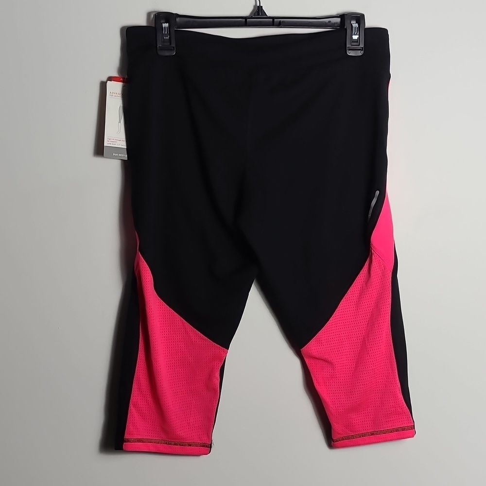 CHAMPION NWT High Performance Black & Pink Leggings w/ Drawstring Waistband L - Picture 10 of 14